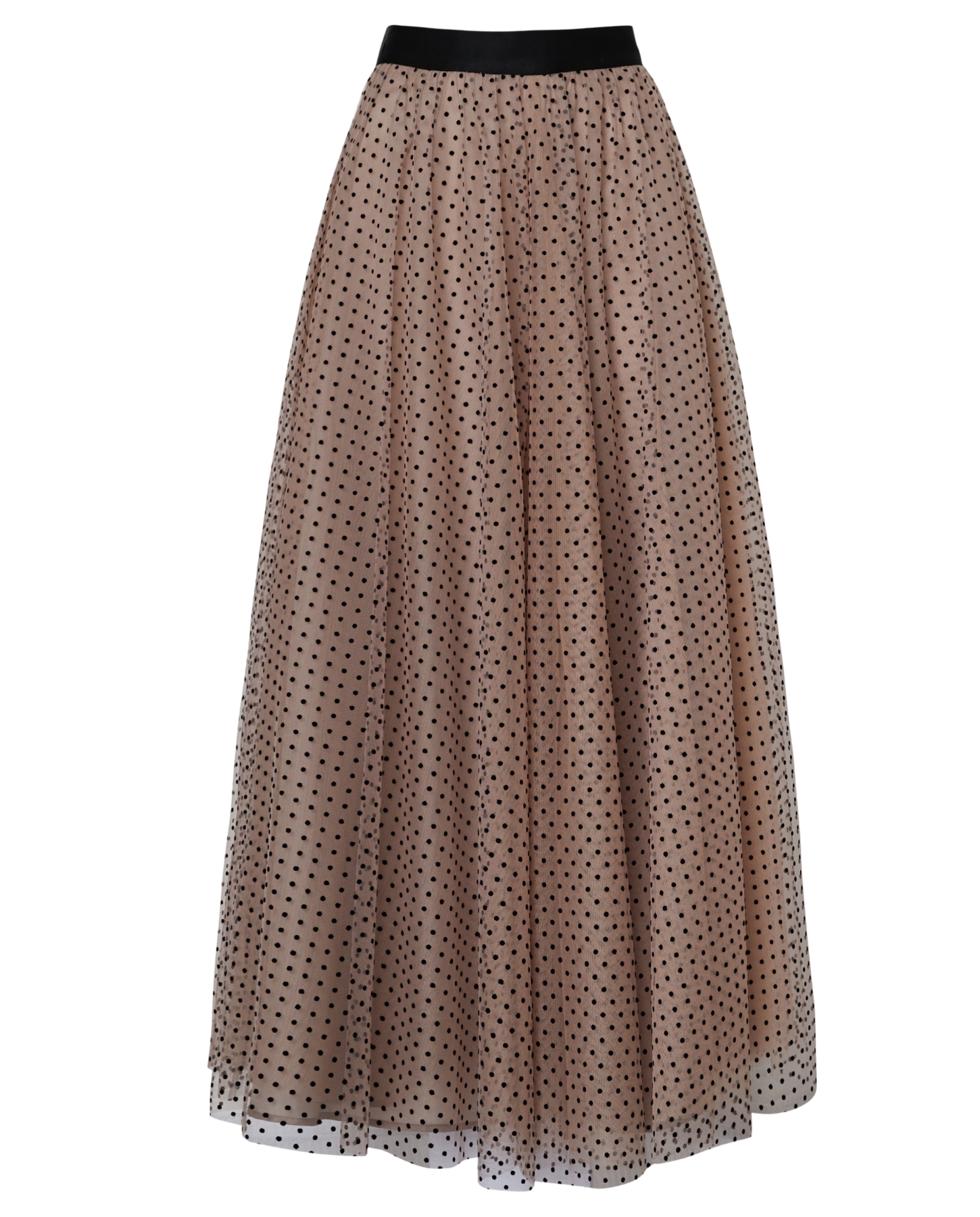 Sassi Holford Neutral Polka Dot Midi Tulle Stawley Skirt
