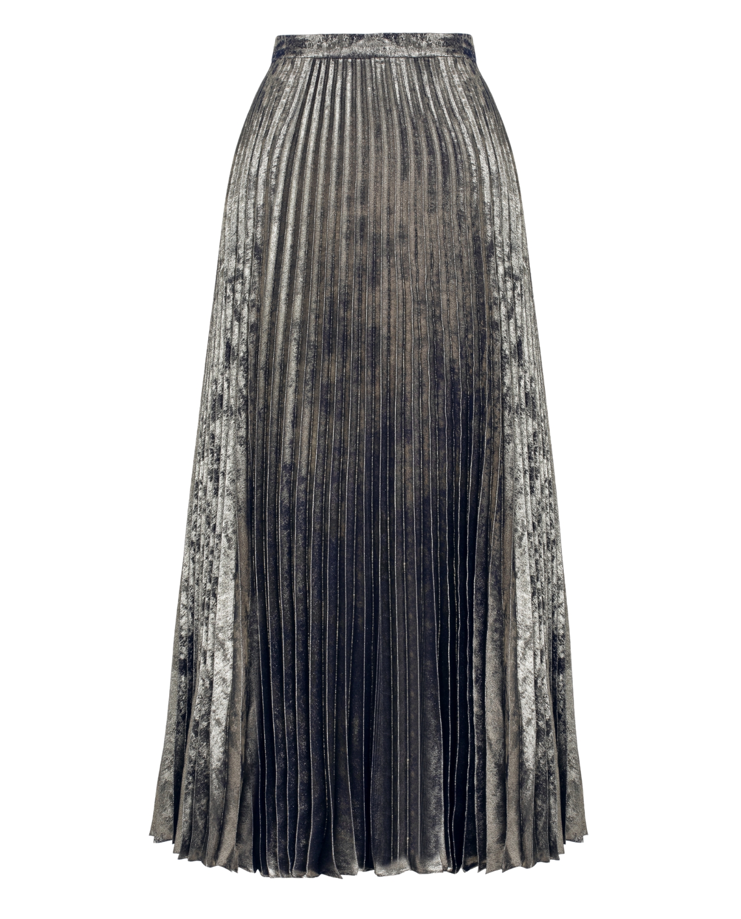 Sassi Holford Gold Navy Midi Pleated Cairo Skirt