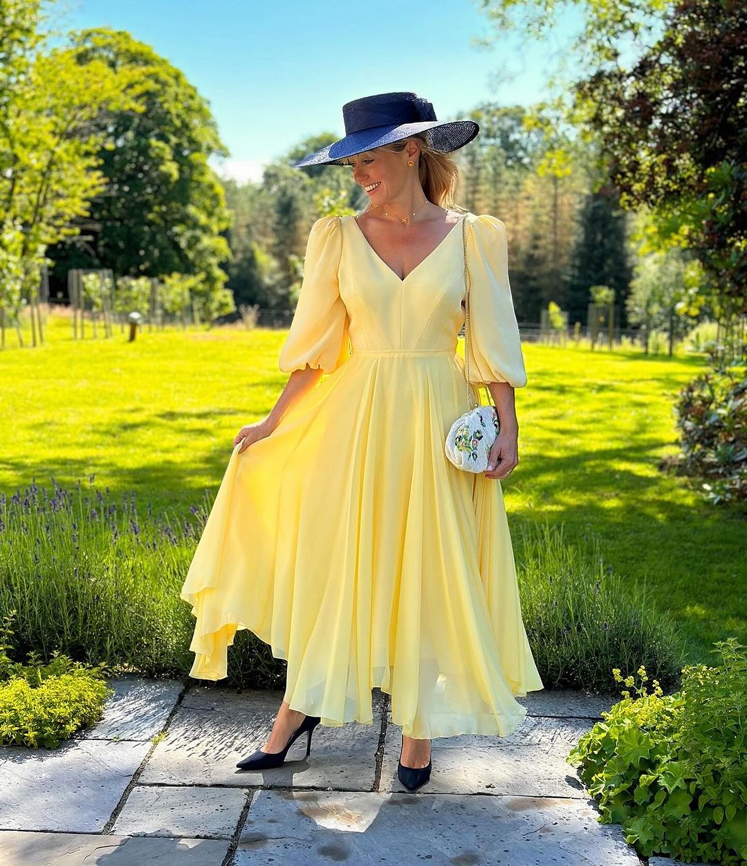 white christmas dresses Kate Middleton Blue Dot Long Sleeve Royal Ascot 2019 Dress
