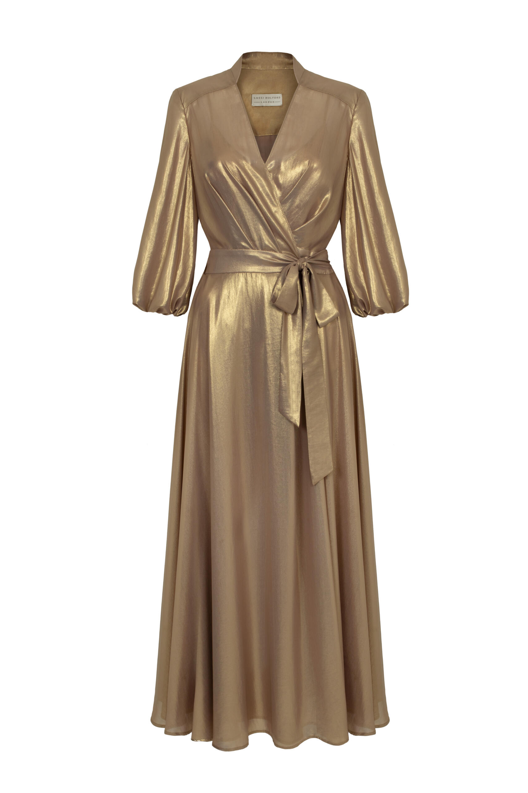 Sassi Holford Ankle Length Gold Wrap Charmouth Dress