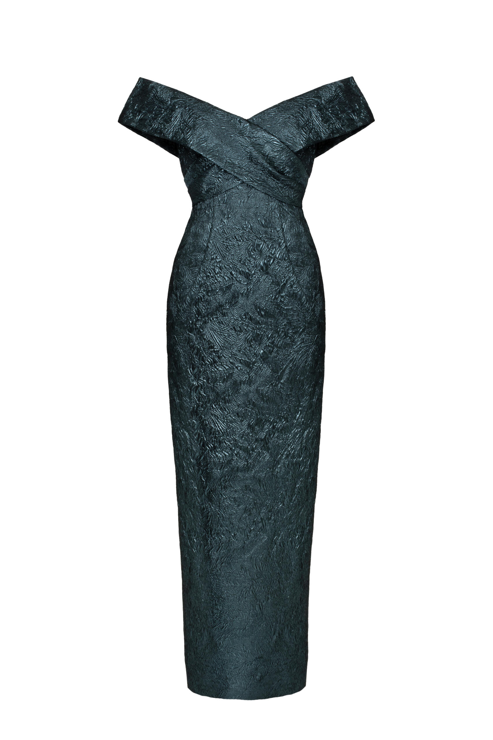 Molton Dress Navy Off Shoulder Wrap Dress As seen on Shirley Ballas Fitted Skirt